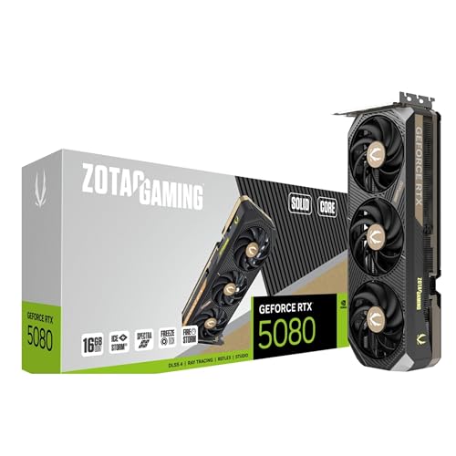 ZOTAC Gaming GeForce RTX 5080 Solid CORE 16GB GDDR7 Graphics Card - Black