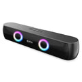 pTron Fusion Beam V2 16W Bluetooth Soundbar Speaker, Stereo Sound, RGB Lights, Metal Grill, Soundbar for Phone/TV/Laptop/Tablets, BT5.3/Aux/TF Card/USB Playback & TWS Feature (Midnight)