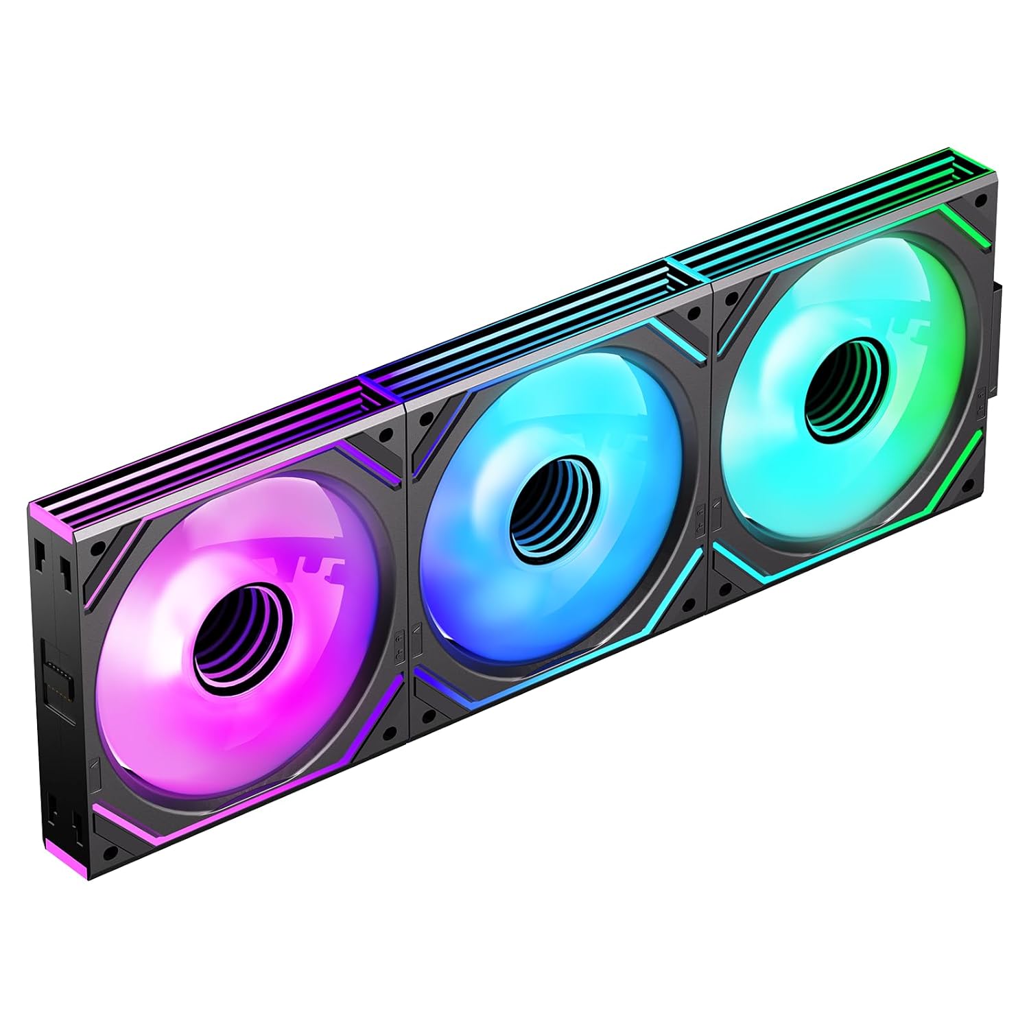 Jungle Leopard Interstellar-V2 X3 120mm PC ARGB Case Computer Cooling Fans,Daisy-Chain|PWM 950-1850RPM|High Airflow|RGB Dual Infinity Mirrors Lighting for Gaming Build(Black ward,3Pack)
